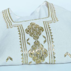 Jebba tunisienne beige et dorée brodée