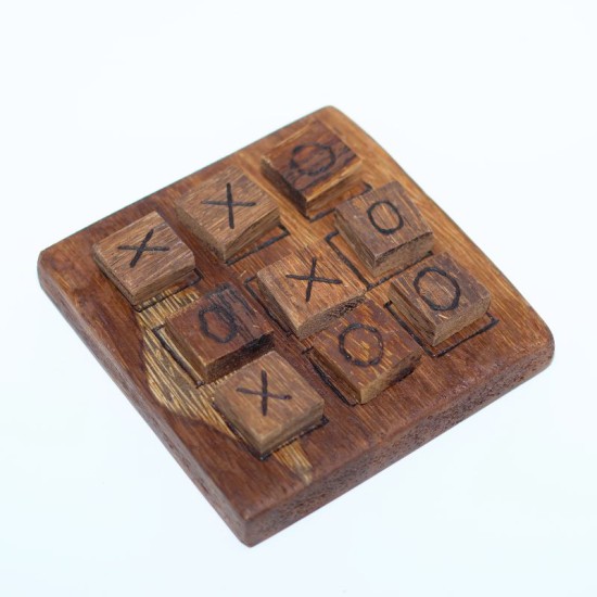 Jeu de morpion XO en bois de palmier