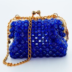 Petite sac avec perle bleu 