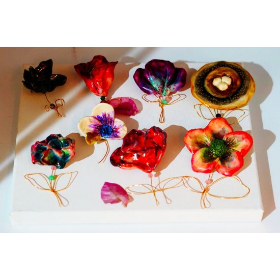 Broche fleur artisanale